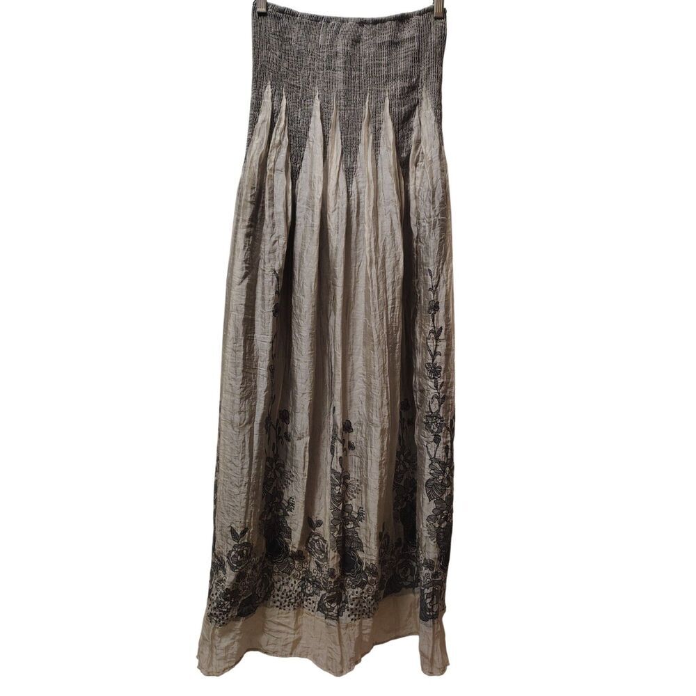 Lapis Anthropologies Gray and Gold Convertible Dress One Size